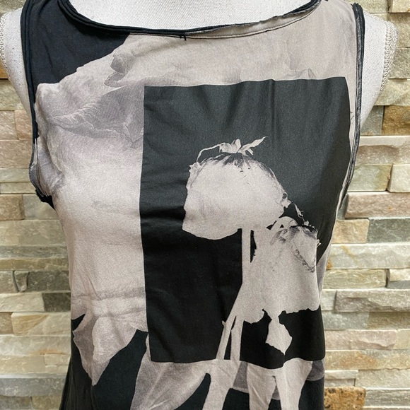 All Saints Wilted Rose Graphic Cut Off T-Shirt Top - Picture 2 of 4